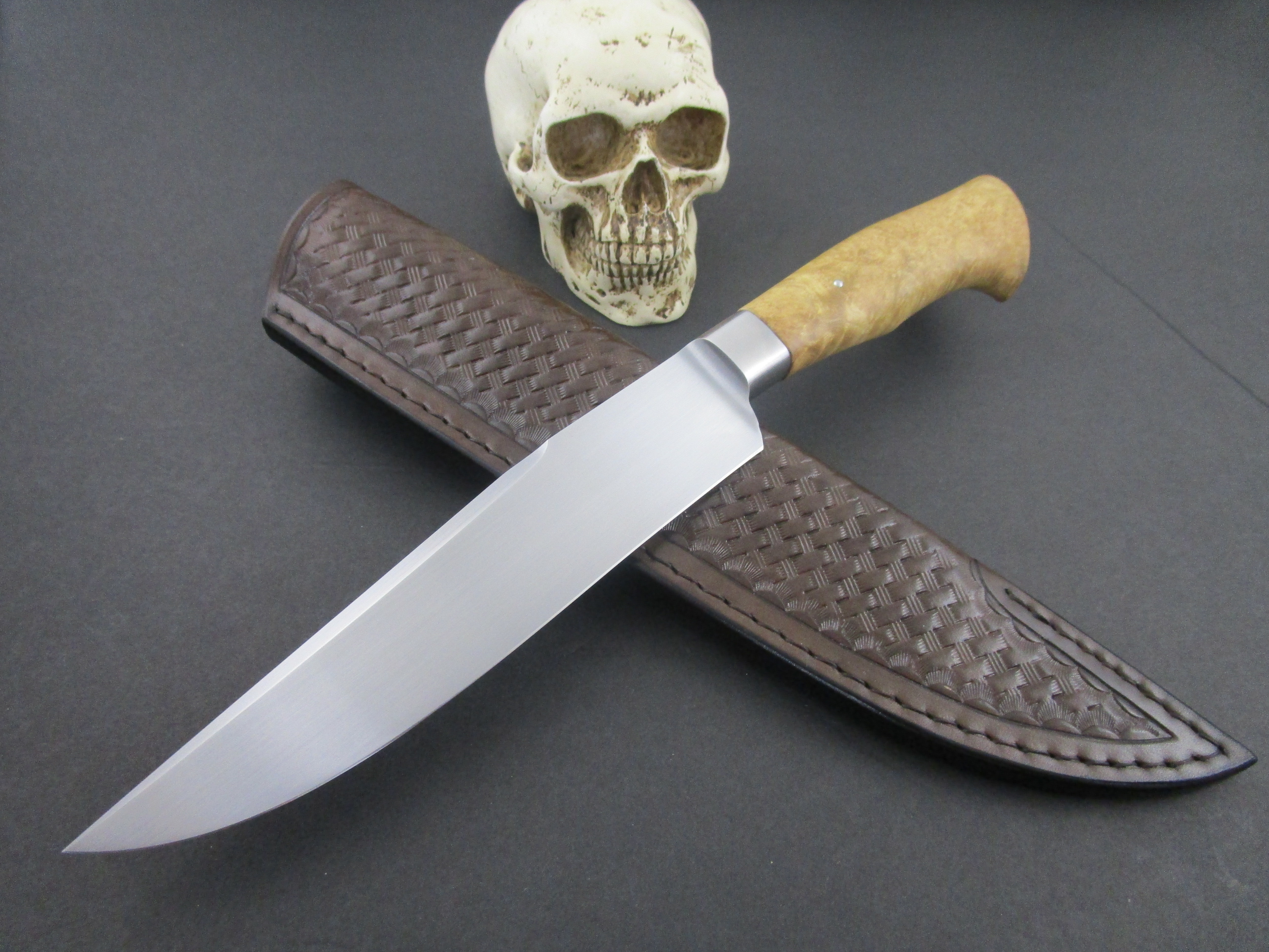 Mozolic Knives Forged Acacia Burl Integral Fighter / Bowie