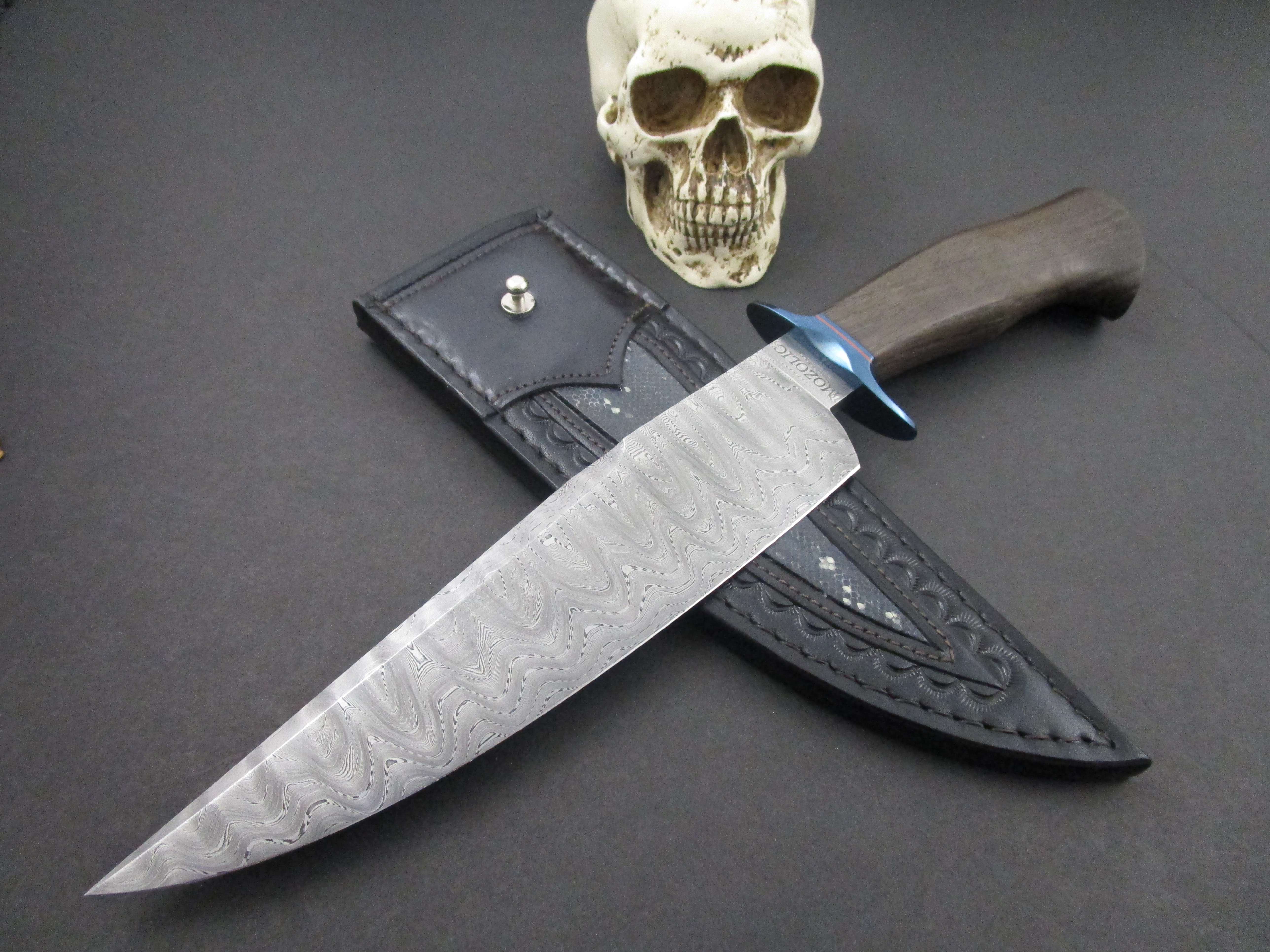 Mozolic Knives Damascus Fighter Gorgeous W Ladder
