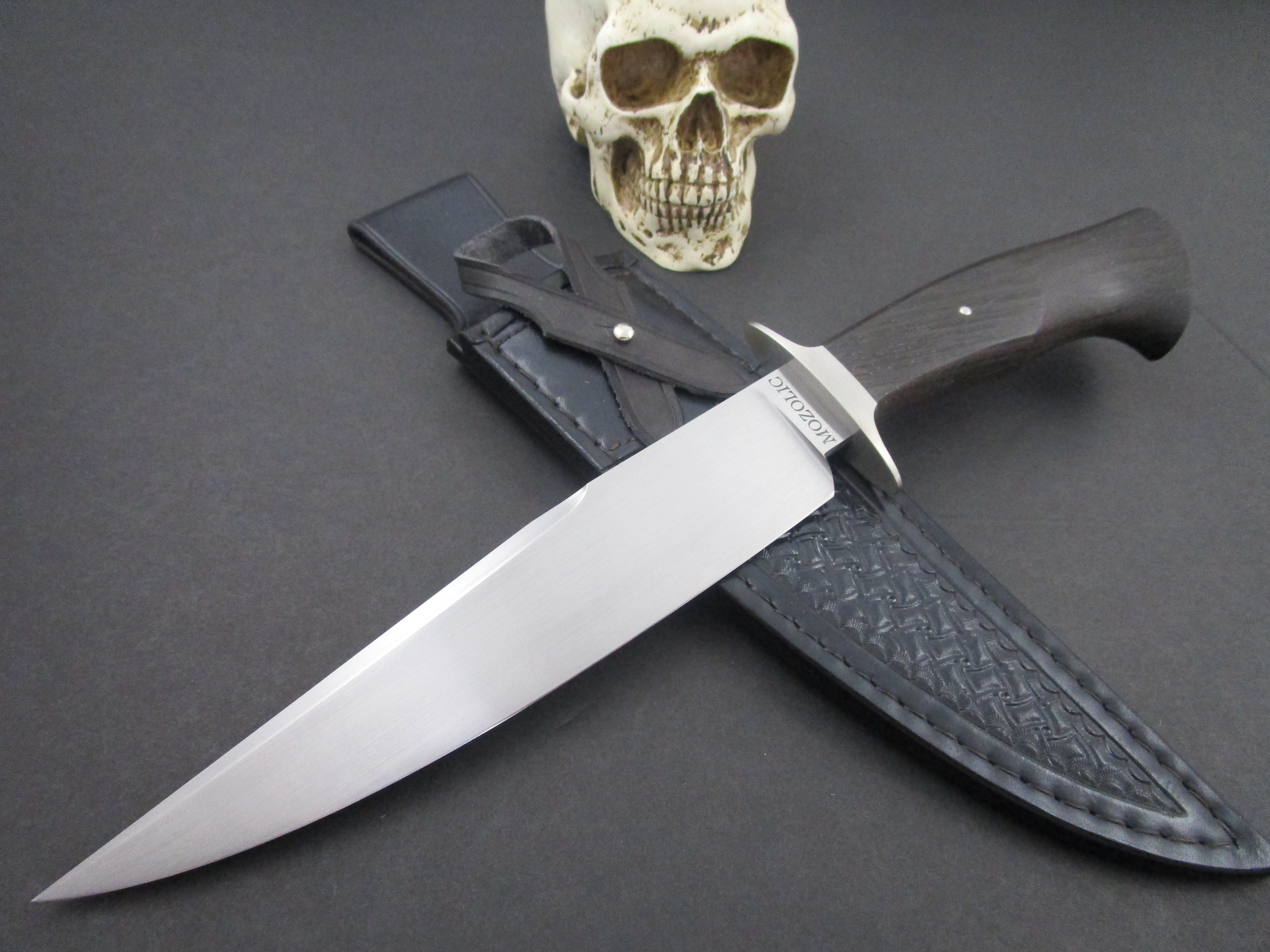 Mozolic Knives Forged W2 Ancient Bog Oak Bowie / Fighter*SOLD*
