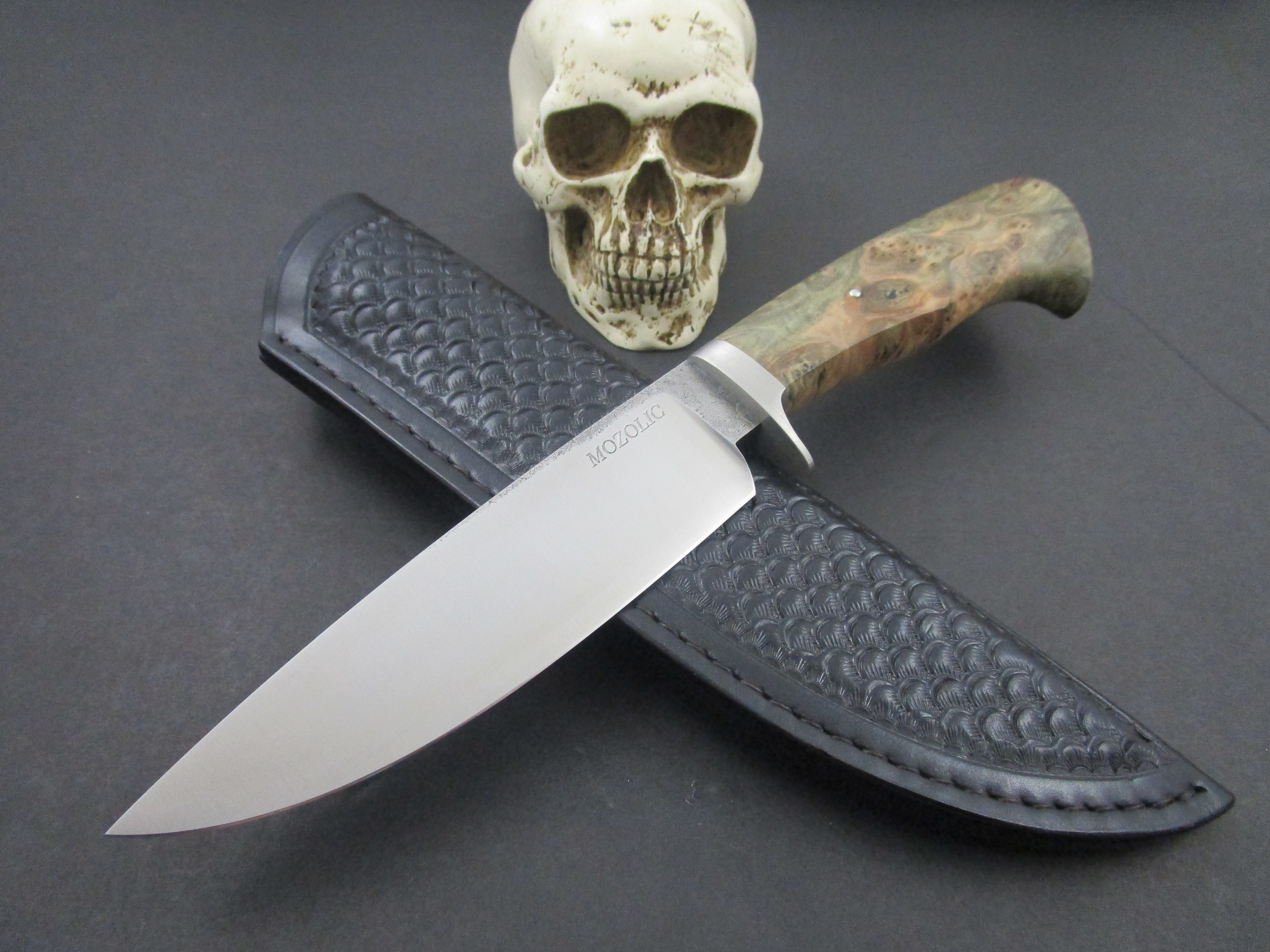 Milan Mozolic Knives Forged 01 Adler Burl Hunting Camping*SOLD*