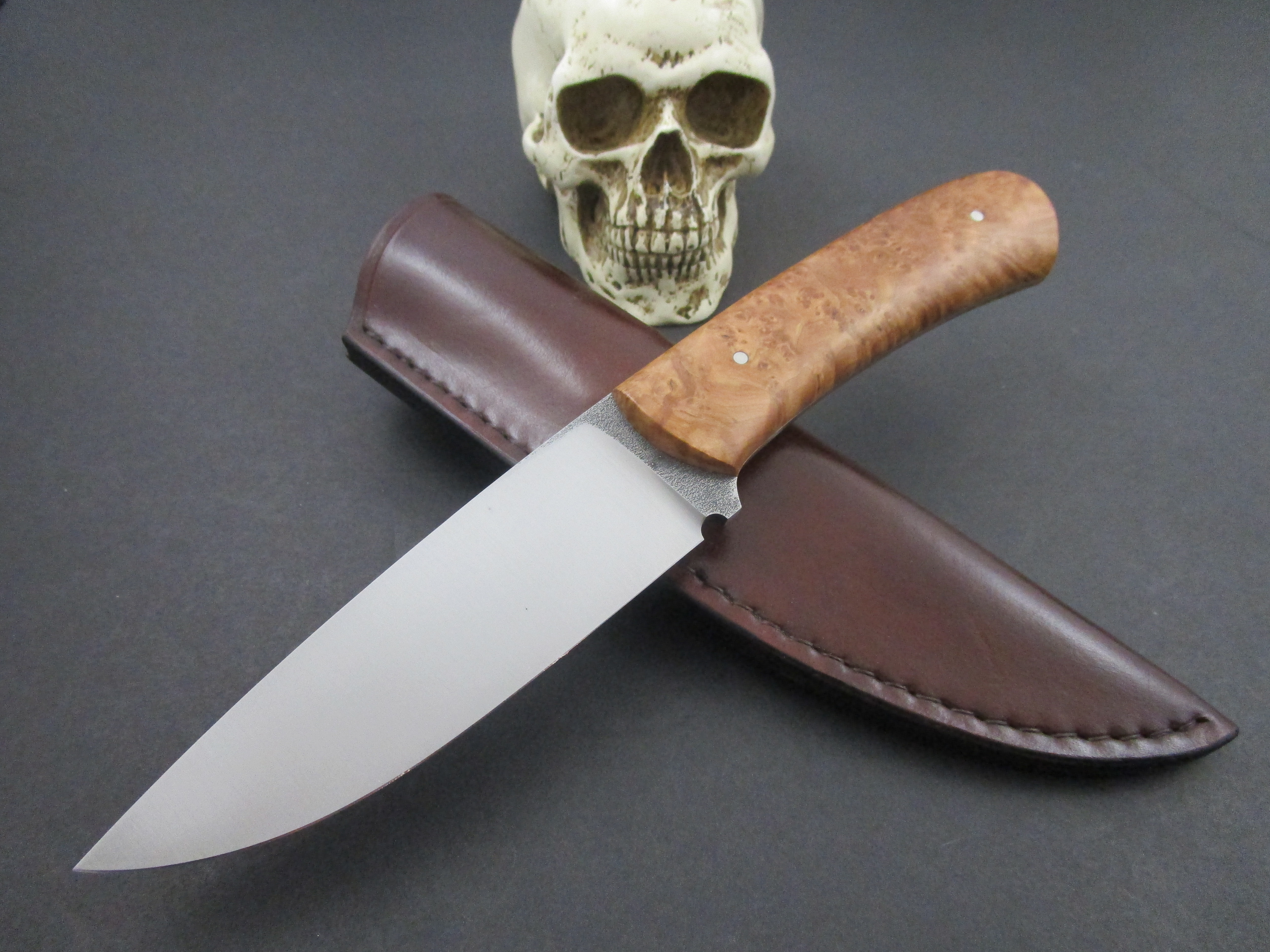 Milan Mozolic Knives Curly Maple Burl Hunter / EDC*SOLD*