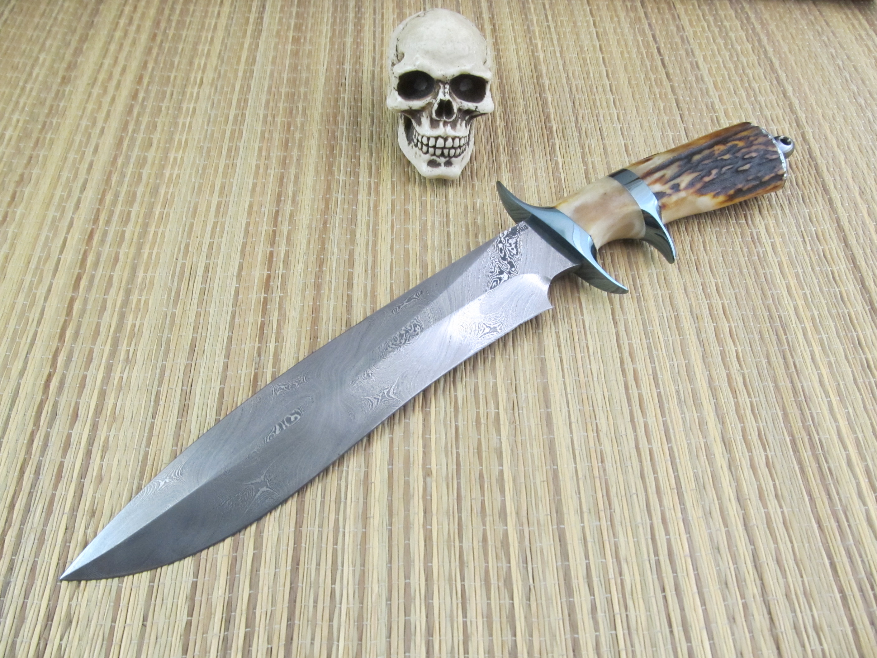 Jim Siska Gorgeous Rados Damascus Stag Sub Hilt Fighter*SOLD*